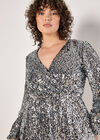 Curve Sequin Wrap Mini Dress, Light Grey / Silver, large