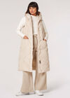 Longline Puffer Gilet, Stone, large