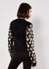 Sequin Arm Embellished Jumper, Black, large