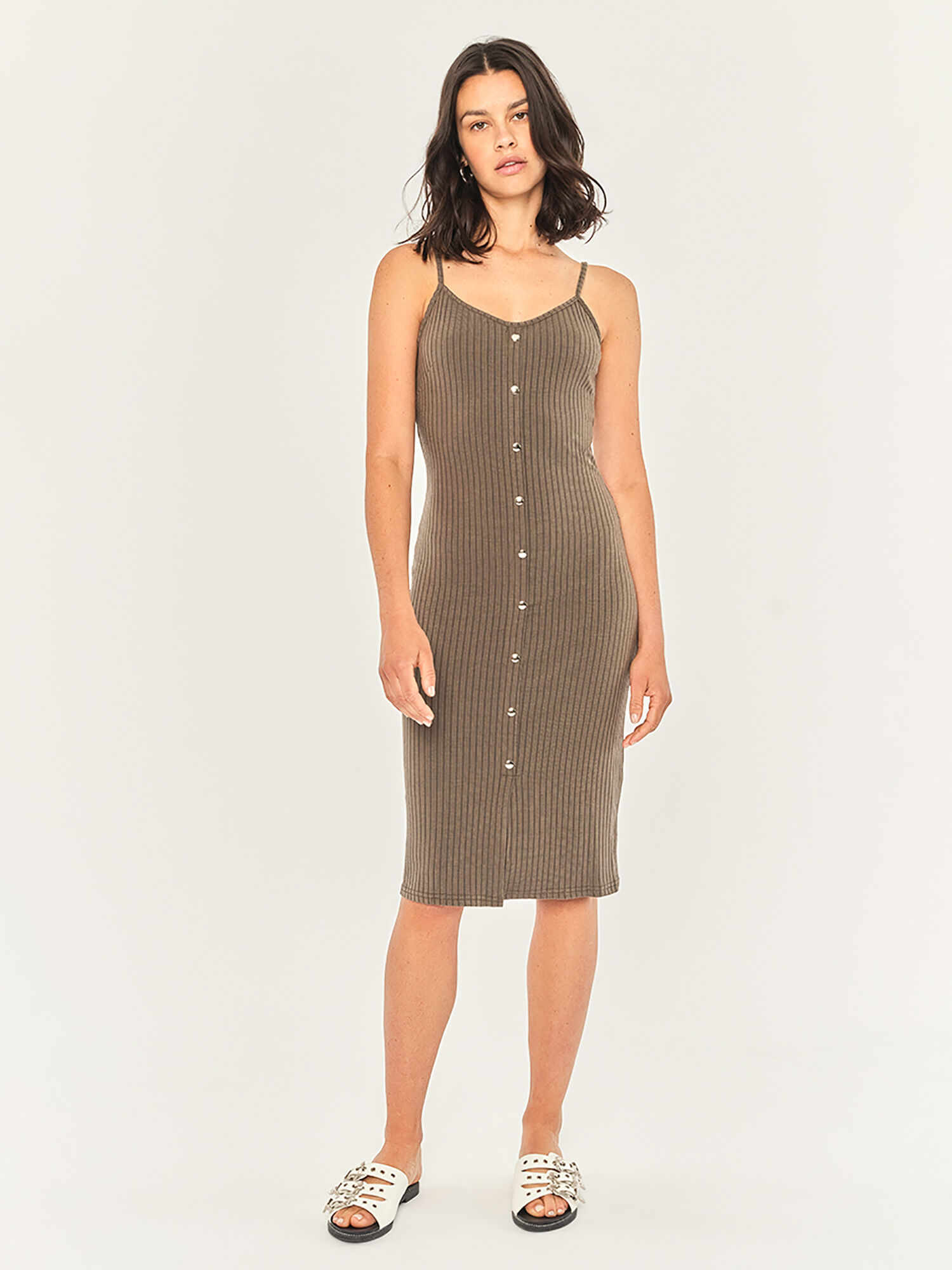 Ribbed cami midi dress store