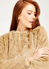 Faux Fur Two Pocket Coat, Stone, large