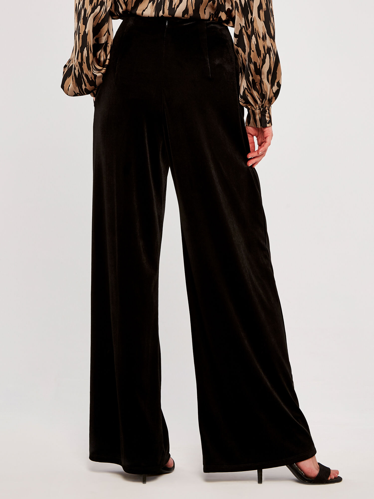 Ladies black top velvet pants