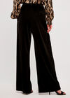 Wide Leg Velvet Trousers, Black, large
