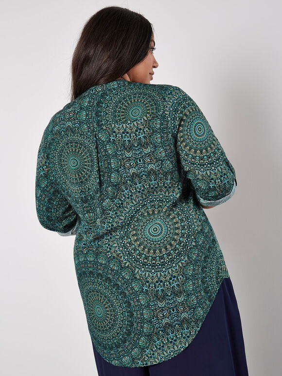 Moroccan Mandala Top, Green, large