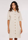 Babydoll Shirt Mini Dress, Stone, large