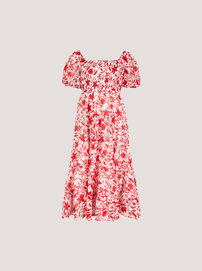 Sarasa Floral Tiered Midi Dress