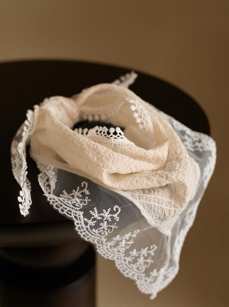 Lace Trim Head Scarf