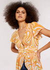 Swirl Print Chiffon Coverup, Orange, large