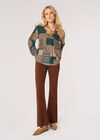 Retro Patchwork Blouse, Green, large