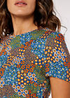 Floral Smock Mini Dress, Blue, large