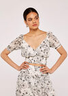 Floral Puff Sleeve Top, Cream, large