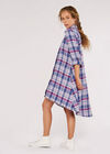Plaid Shirt Dress, Blue, large