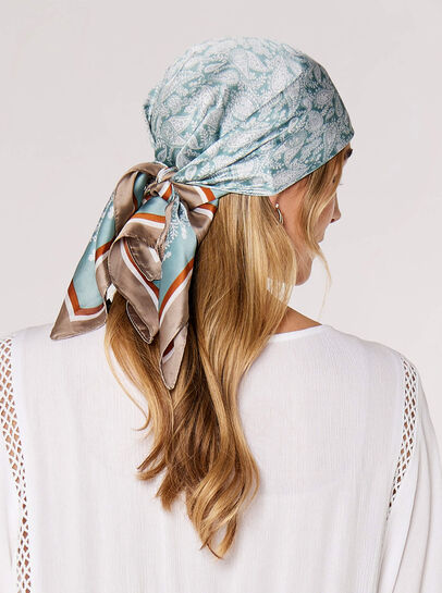 Blue Paisley Head Scarf