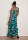 Tropical Leaf Jersey Maxi Dress, Blue, large