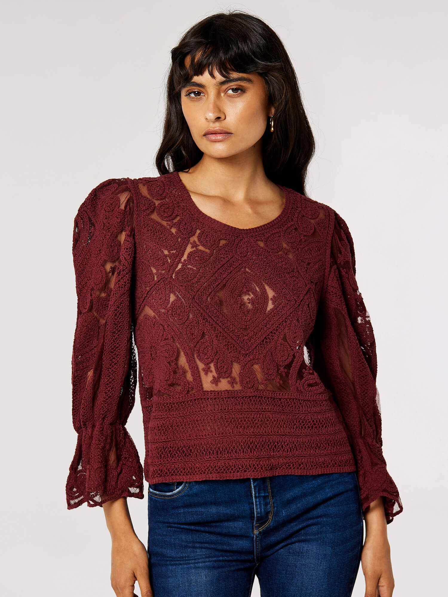 Burgundy mesh top new arrivals