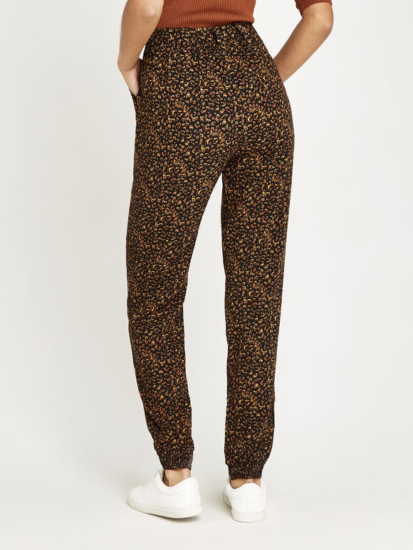 Black Animal Print Jogger, Black, large