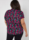 Curve Brushstroke Camo Blouse, Black, large