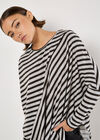 Asymmetric Stripe Jersey Top, Grey, large