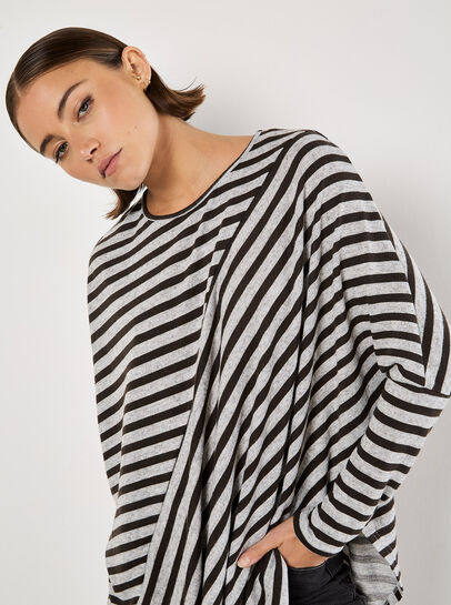 Asymmetric Stripe Jersey Top