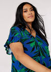 Curve Tropical Palm Top, Blue, large