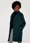 Borg Fur Coat, Green, large