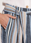 Chambray Stripe Trousers, Blue, large