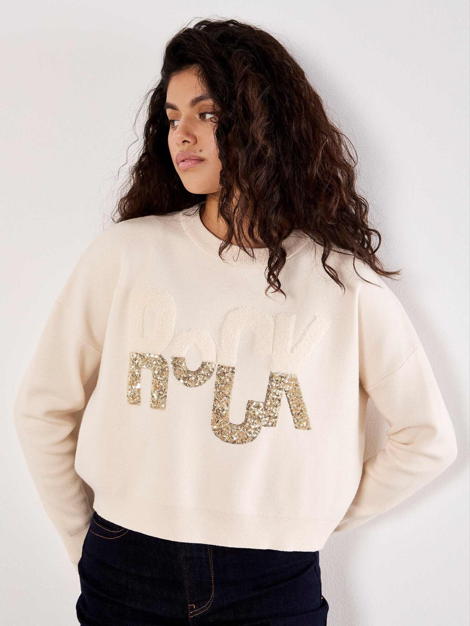 Rock Cropped Jumper | Apricot Clothing