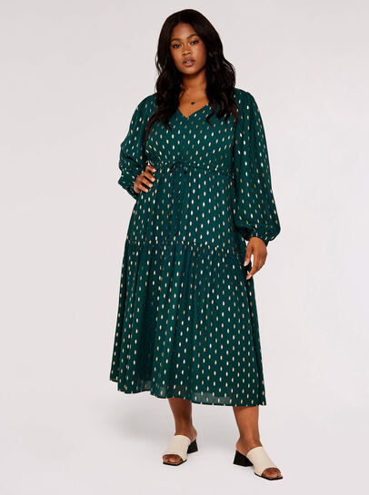 Curve Foil Oval Midi Dress