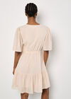 Polka Dot Chiffon Mini Dress, Peach, large