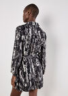 Tie Dye Stripe Shirt Mini Dress, Grey, large