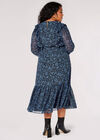 Curve Silhouette Floral Midi Dress, Blue, large