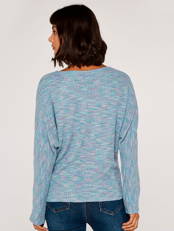 Ripple Waffle Top, Blue, large