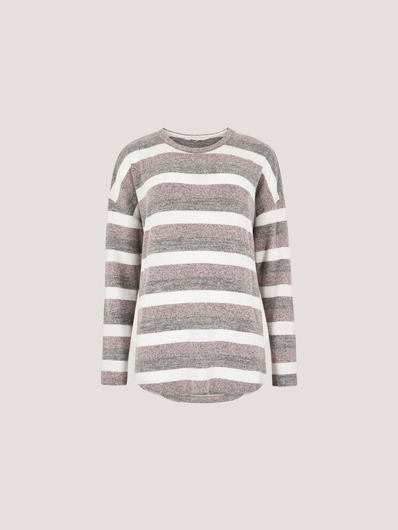 Soft Touch Stripe Top, Pink, large