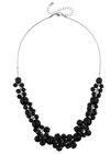 Beaded Cluster Necklace, Black, large