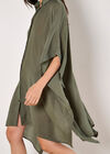 Oversized Textured Kaftan, Khaki, large