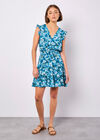 Floral Chiffon Mini Dress, Blue, large