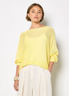 Lightweight Knit Oversized Batwing Top, Yellow, large