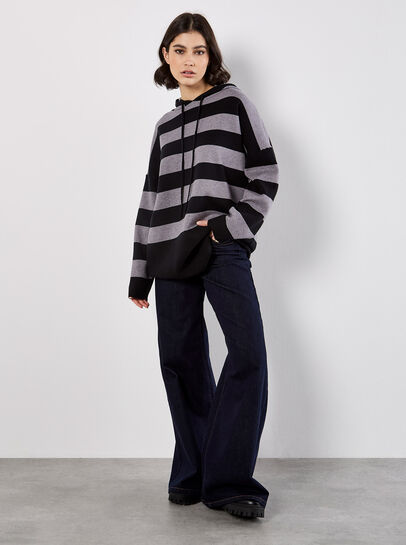 Hooded Stripe Tunic Jumper