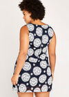 Navy Kaleidoscope Rubber Stamp Shift Dress+, Navy, large