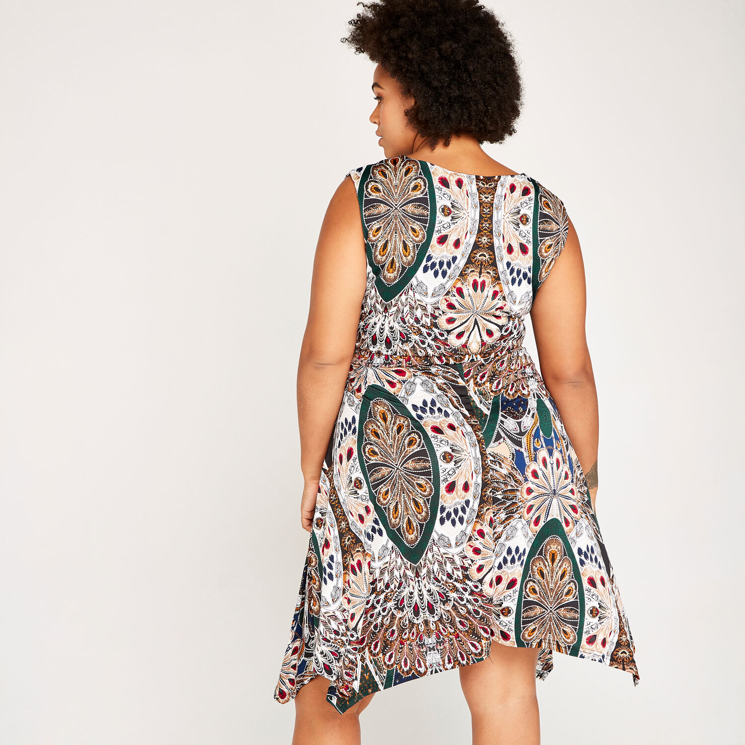Apricot peacock shop feather dress