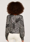 Leafy Animal Oversized Top, Black, large