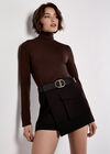 Pocket Wrap Mini Skort, Black, large