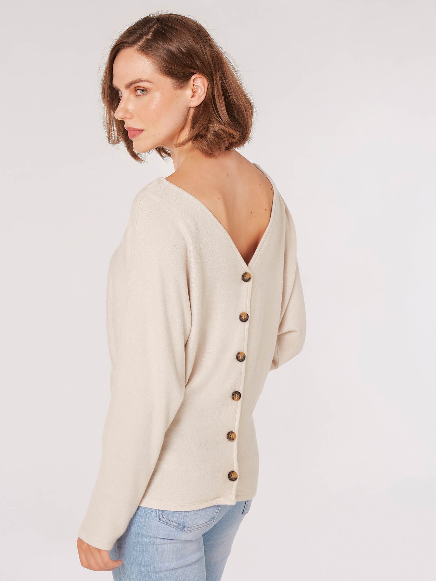 Ladies button back jumpers cheap