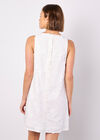 Floral Embroidered Shift Mini Dress, White, large