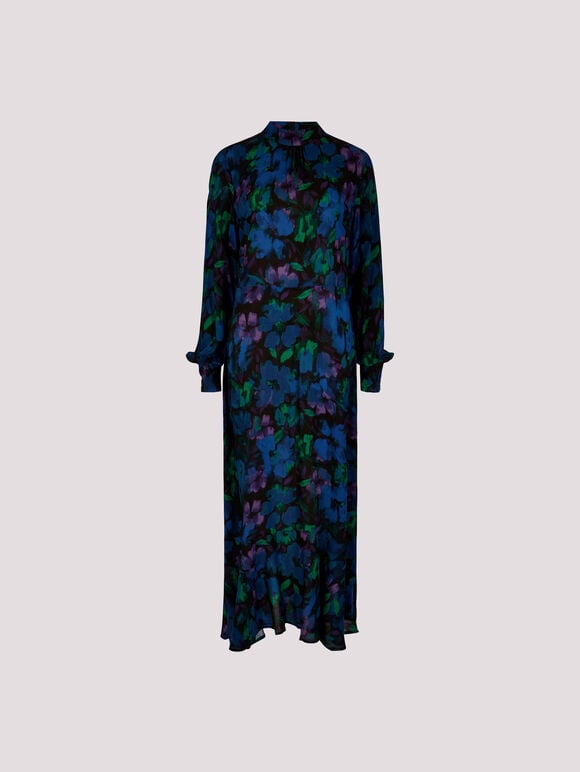 Floral Midaxi Dress, Blue, large