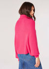 Cowl Neck Ribbed Wrap Jumper, Fuchsia, large