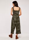 Zebra Print Jumpsuit, Khaki, large