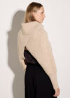 Fisherman Knit Cape Bolero, Stone, large