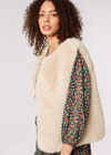 Faux Fur Cropped Gilet, Stone, large
