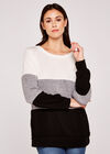 Colourblock Ribbon Back Jumper, Black, large